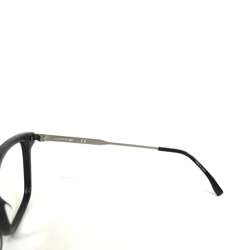 Lacoste Eyeglasses Frames L960S 001 Black Silver Square Full Rim 56-18-140